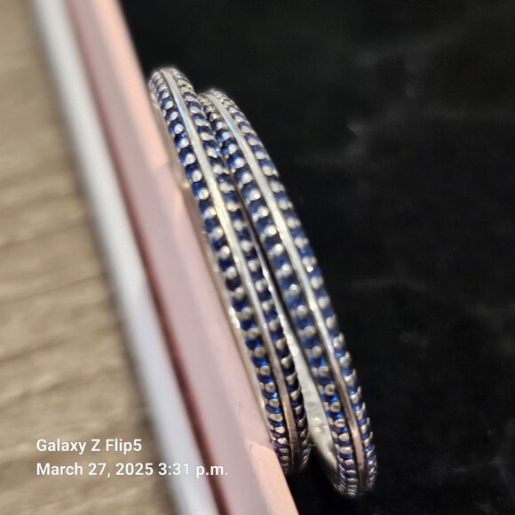Pandora Me Blue Pave stacking ring 199679C03-60 size 9 - Picture 7 of 12